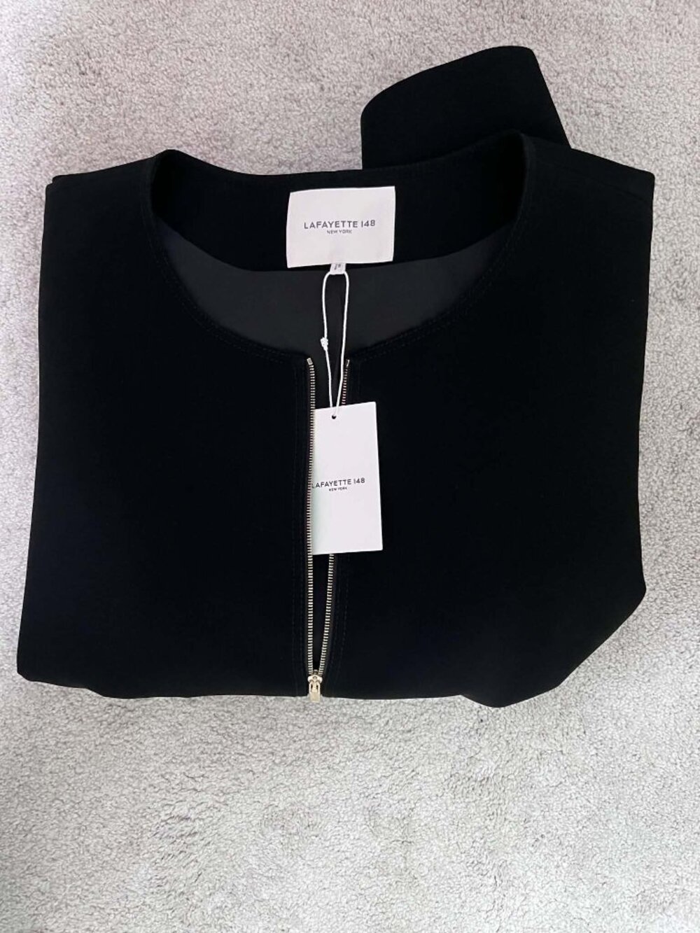 LAFAYETTE 148 NWT York Classic Black Zip Career Blazer Jacket Size 22 $748
